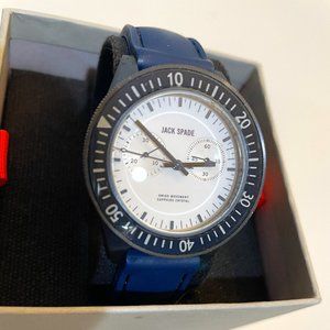 Jack Spade Men's Wilkins Blue Stainless Steel Watch with Matching Silic